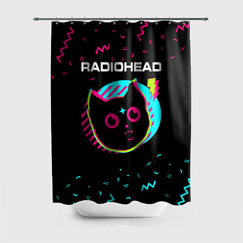 Шторка для ванной Radiohead - rock star cat / 3D-принт – фото 1