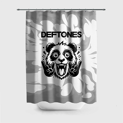 Шторка для ванной Deftones рок панда на светлом фоне / 3D-принт – фото 1