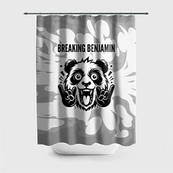 Шторка для ванной Breaking Benjamin рок панда на светлом фоне