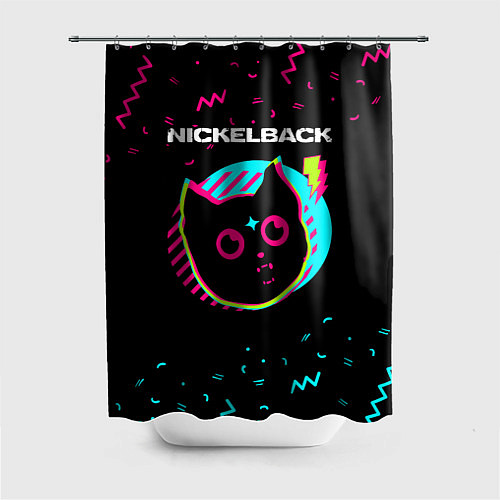 Шторка для ванной Nickelback - rock star cat / 3D-принт – фото 1