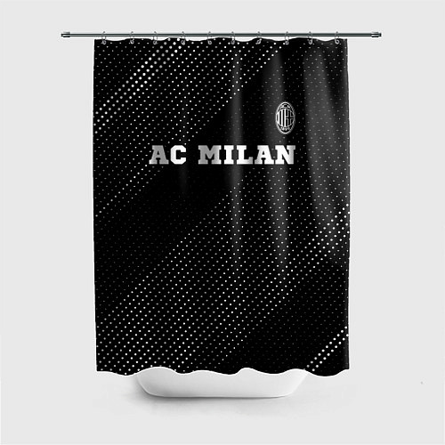 Шторка для ванной AC Milan sport на темном фоне посередине / 3D-принт – фото 1