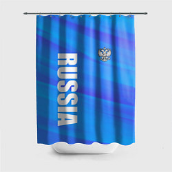 Шторка для ванной Россия - синие волны
