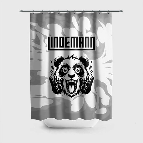 Шторка для ванной Lindemann рок панда на светлом фоне / 3D-принт – фото 1
