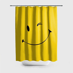 Шторка для душа Смайл желтый, цвет: 3D-принт