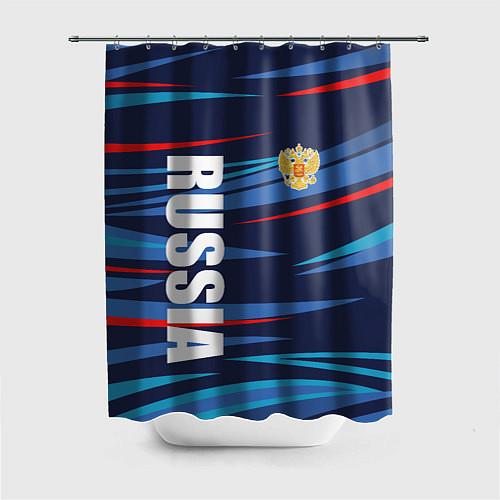 Шторка для ванной Россия - blue stripes / 3D-принт – фото 1