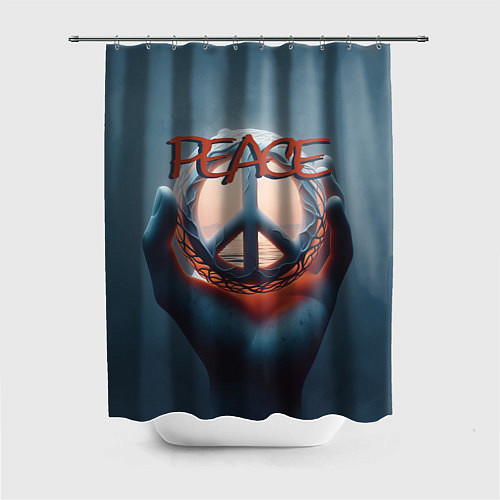 Шторка для ванной Знак мира в ладони / 3D-принт – фото 1