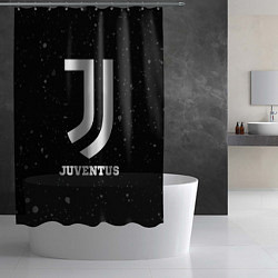 Шторка для душа Juventus sport на темном фоне, цвет: 3D-принт — фото 2