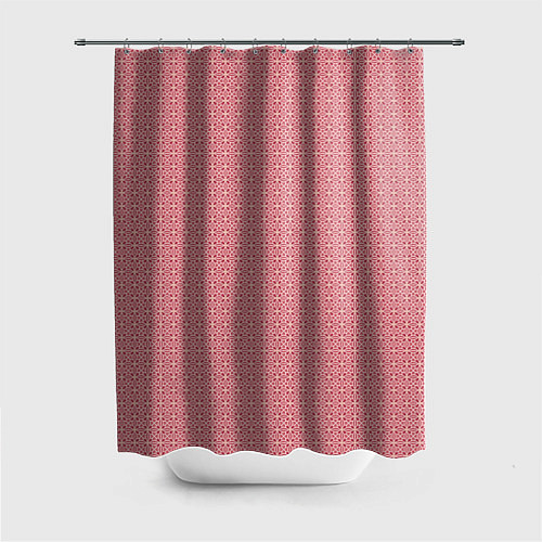 Шторка для ванной Светлый красно-розовый паттерн узоры / 3D-принт – фото 1