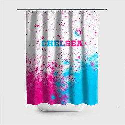Шторка для ванной Chelsea neon gradient style посередине