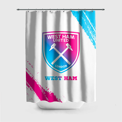 Шторка для ванной West Ham neon gradient style / 3D-принт – фото 1