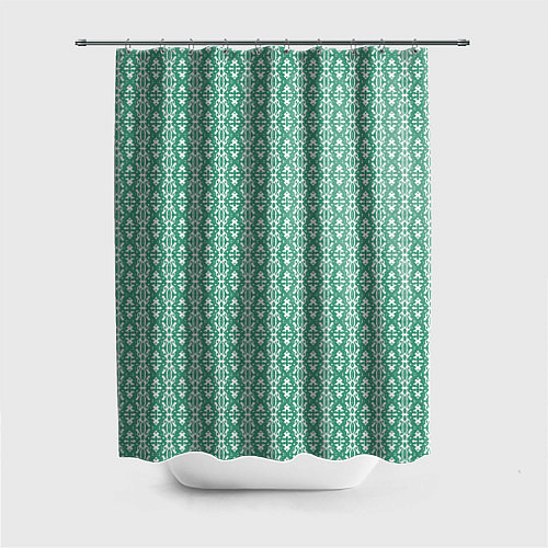 Шторка для ванной Ажурный светло-зелёный / 3D-принт – фото 1