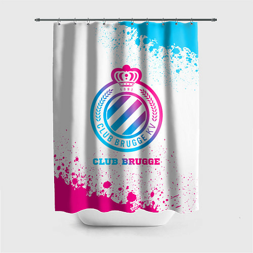 Шторка для ванной Club Brugge neon gradient style / 3D-принт – фото 1