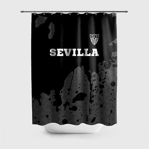 Шторка для ванной Sevilla sport на темном фоне посередине / 3D-принт – фото 1