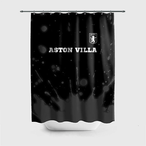 Шторка для ванной Aston Villa sport на темном фоне посередине / 3D-принт – фото 1