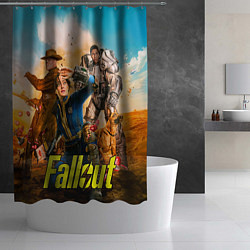 Шторка для душа Fallout all, цвет: 3D-принт — фото 2