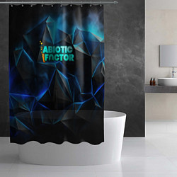 Шторка для душа Abiotic Factor логотип холодный фон, цвет: 3D-принт — фото 2