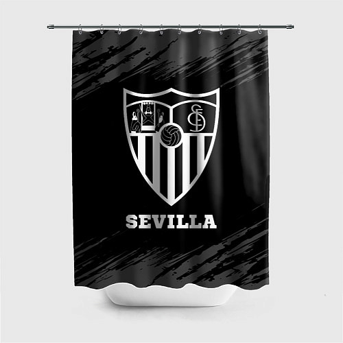 Шторка для ванной Sevilla sport на темном фоне / 3D-принт – фото 1
