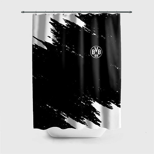 Шторка для ванной Borussia краски чёрно белый / 3D-принт – фото 1