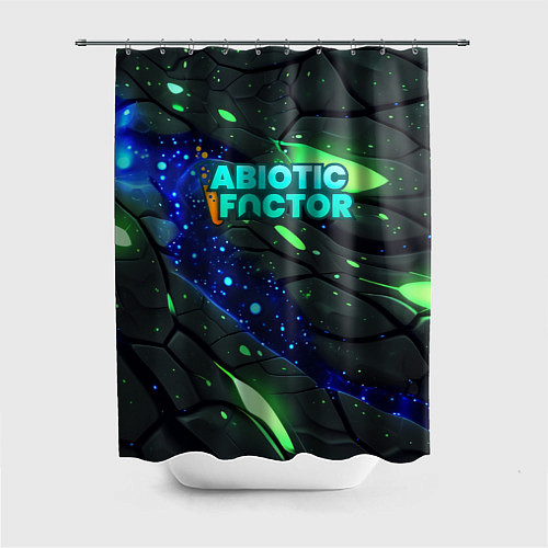 Шторка для ванной Abiotic Factor logo bright neon / 3D-принт – фото 1