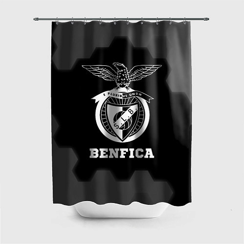 Шторка для ванной Benfica sport на темном фоне / 3D-принт – фото 1