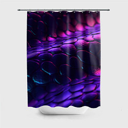 Шторка для душа Фиолетовая абстрактная текстура неоновая, цвет: 3D-принт