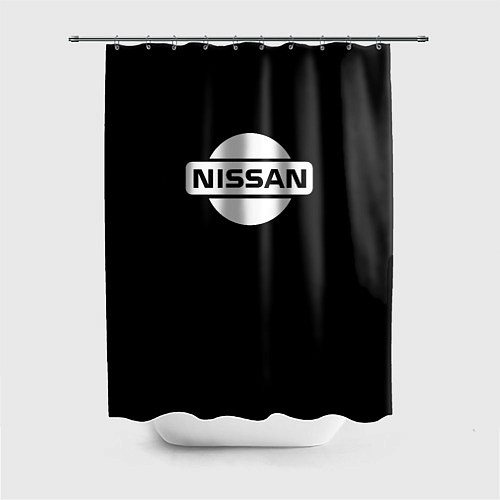 Шторка для ванной Nissan logo white / 3D-принт – фото 1