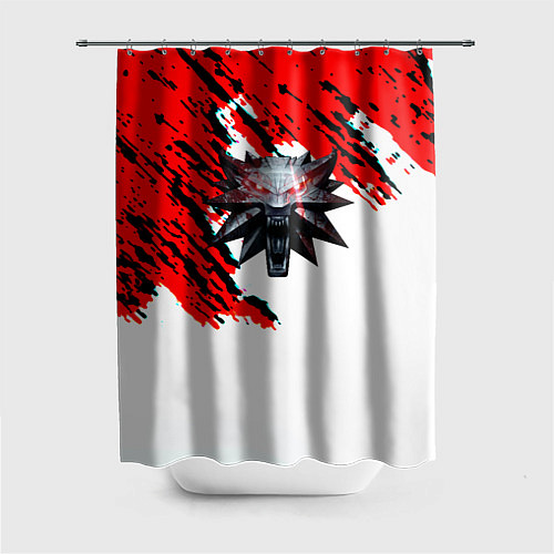 Шторка для ванной Ведьмак лого стиль краски / 3D-принт – фото 1