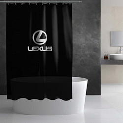 Шторка для душа Lexus white logo, цвет: 3D-принт — фото 2