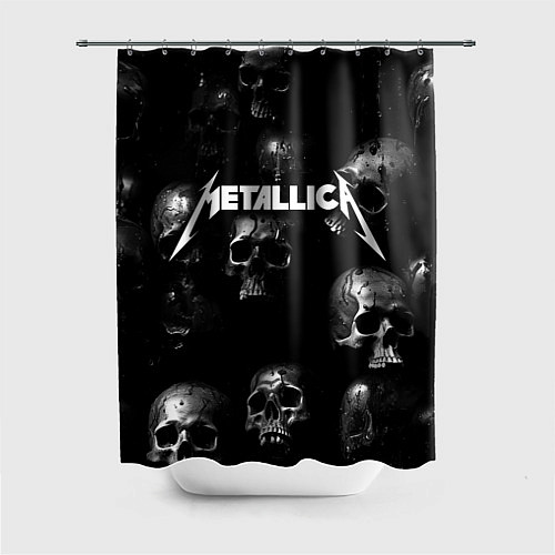 Шторка для ванной Metallica - logo rock group / 3D-принт – фото 1