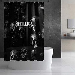 Шторка для душа Metallica - logo rock group, цвет: 3D-принт — фото 2