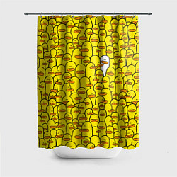 Шторка для душа Прикольные жёлтые утята, цвет: 3D-принт