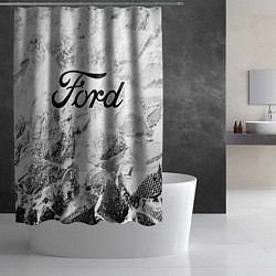 Шторка для душа Ford white graphite, цвет: 3D-принт — фото 2