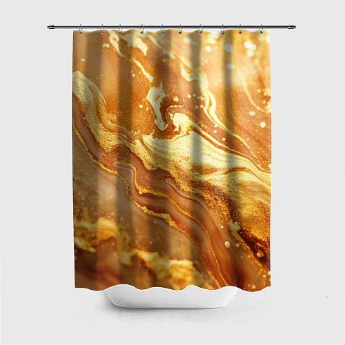Шторка для ванной Жидкое золото текстура / 3D-принт – фото 1