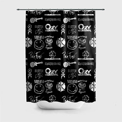 Шторка для душа Rock band pattern, цвет: 3D-принт