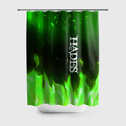 Шторка для душа Logo Hades green hell fire, цвет: 3D-принт