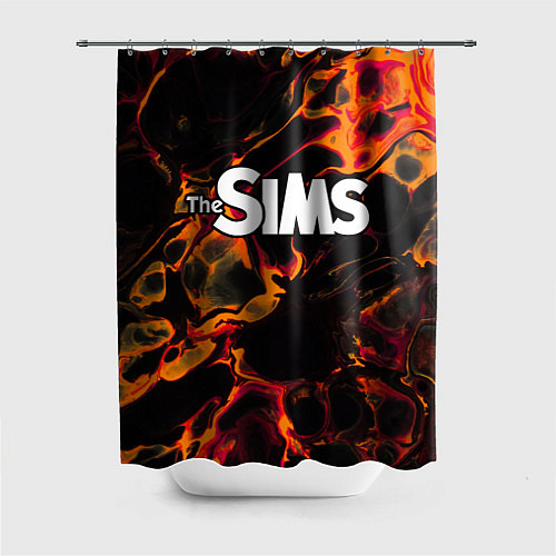 Шторка для ванной The Sims red lava / 3D-принт – фото 1