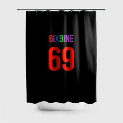 Шторка для душа 6ix9ine logo, цвет: 3D-принт
