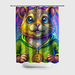 Шторка для душа Хомяк и биткоин, цвет: 3D-принт