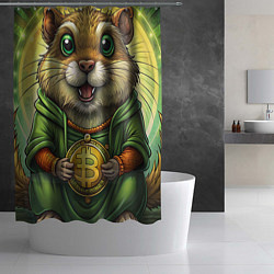 Шторка для душа Криптовалютный хомячок, цвет: 3D-принт — фото 2