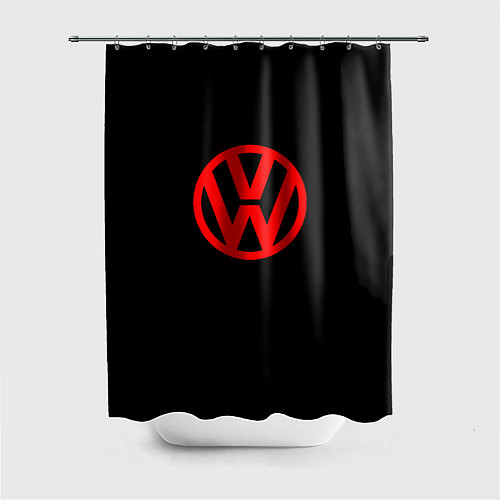 Шторка для ванной Volkswagen red logo / 3D-принт – фото 1