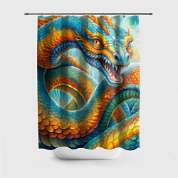 Шторка для ванной Большая мифологическая змея
