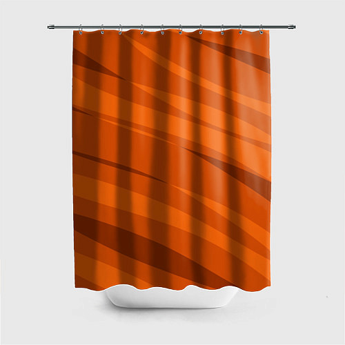 Шторка для ванной Тёмный оранжевый полосами / 3D-принт – фото 1
