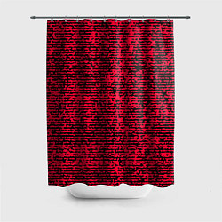 Шторка для душа Ярко-розовый в чёрную текстурированную полоску, цвет: 3D-принт
