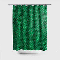 Шторка для ванной Насыщенный зелёный текстурированный
