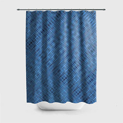 Шторка для ванной Тёмно-голубой текстурированный