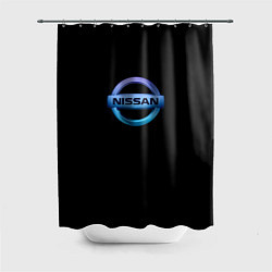 Шторка для душа Nissan logo neon, цвет: 3D-принт
