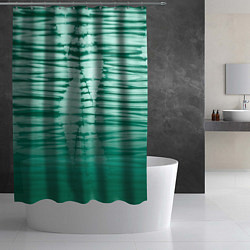 Шторка для душа Tie-dye green stripes, цвет: 3D-принт — фото 2