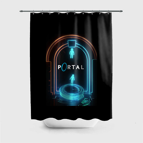 Шторка для ванной Portal neon style logo / 3D-принт – фото 1