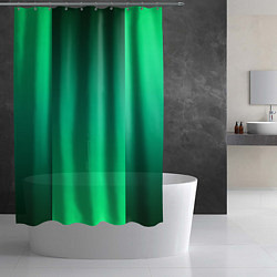 Шторка для душа Яркий зеленый градиентный комбинированный фон, цвет: 3D-принт — фото 2