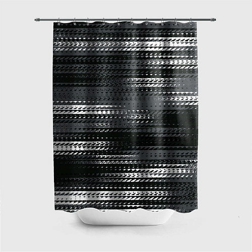 Шторка для ванной Тёмный серый абстрактные полосы / 3D-принт – фото 1